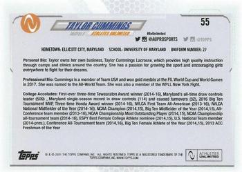 2021 Topps On-Demand Set #5 - Athletes Unlimited Lacrosse #55 Taylor Cummings Back